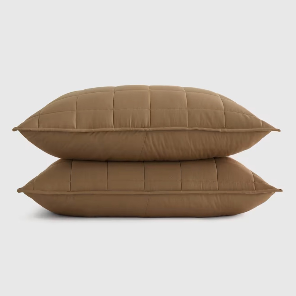 Quince Bamboo Box Quilted Sham Set * Walnut * King Size * New without tags *